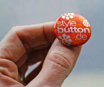 metallic button hand Buttons 25 mm mit Spangenclip
