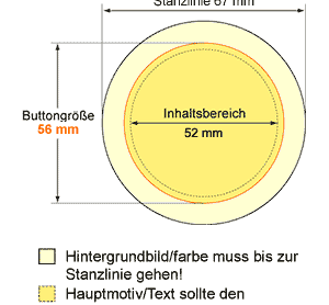 stanzlinie67mm Button 56 mm mit Supermagnet (verklebt)