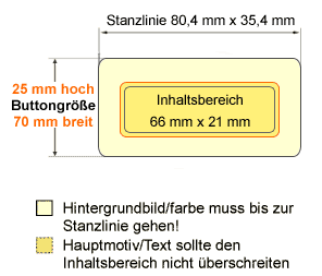 stanzlinie70x25 rechteckige Buttons 70 x 25 mm mit Supermagnet (abnehmbar)