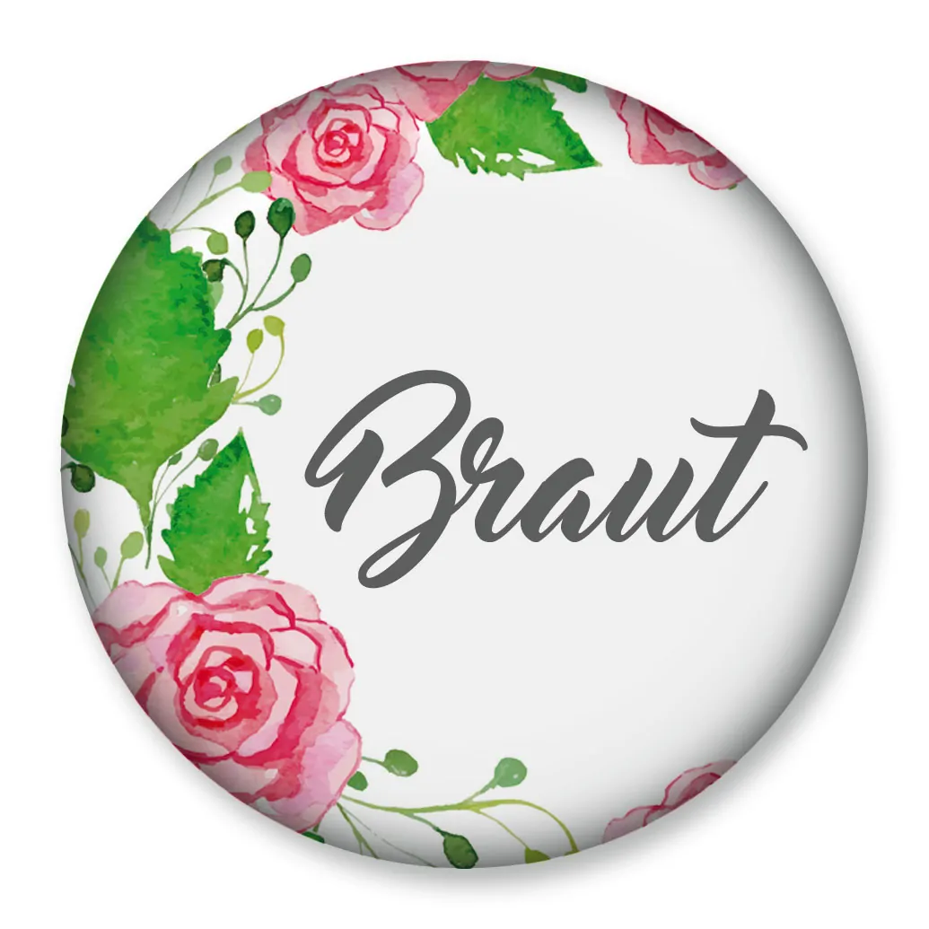 Brautbutton von JGA-Design 32 in 76 mm Größe