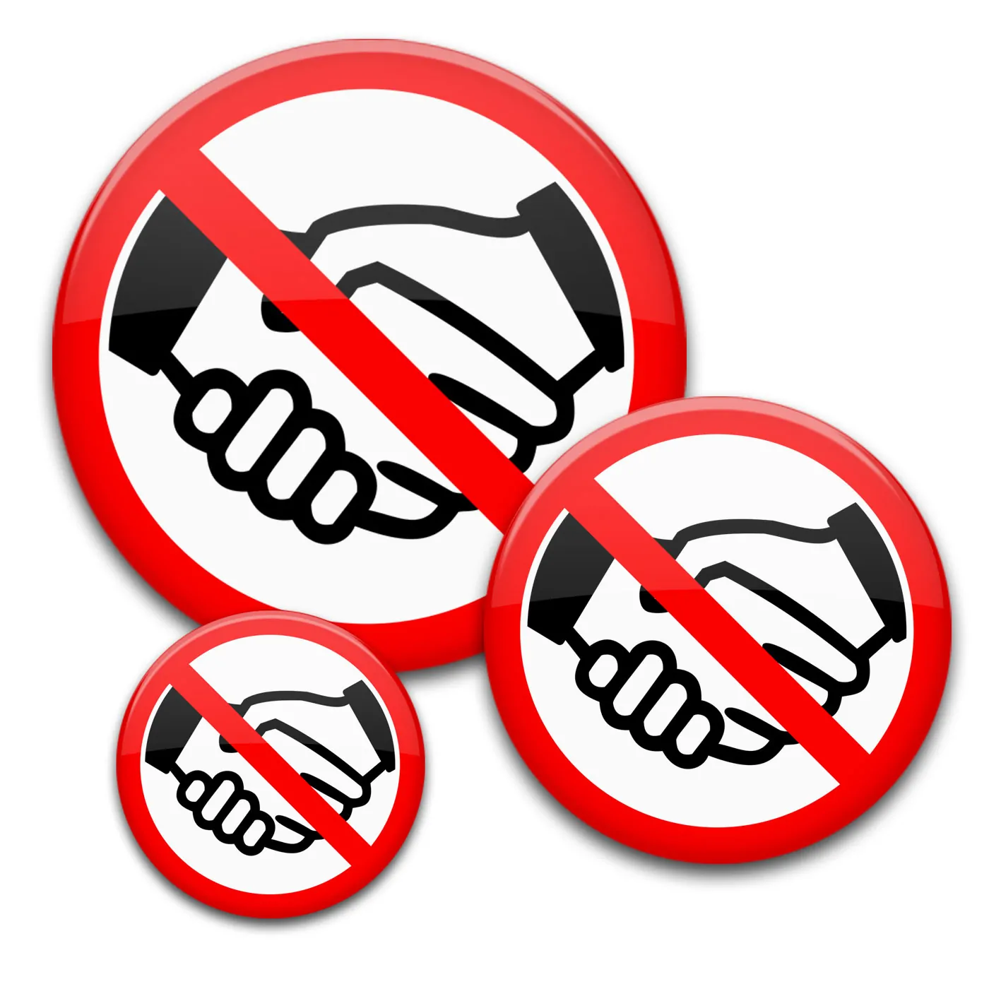 No-Handshake-Buttons in 3 Größen