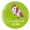 grüner Einhorn-Button Schulkind 2026