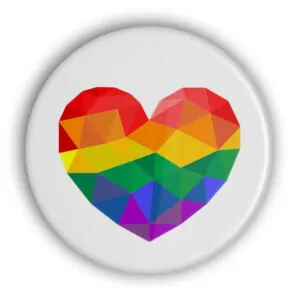 Anstecker mit Regenbogen Herz LGBTQ+