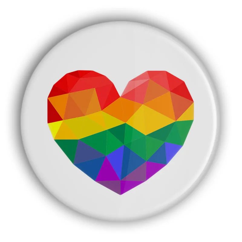 Anstecker mit Regenbogen Herz LGBTQ+