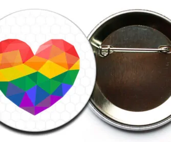 LGBT herz reflektor button sicherheitsnadel Regenbogen Herz Reflektor