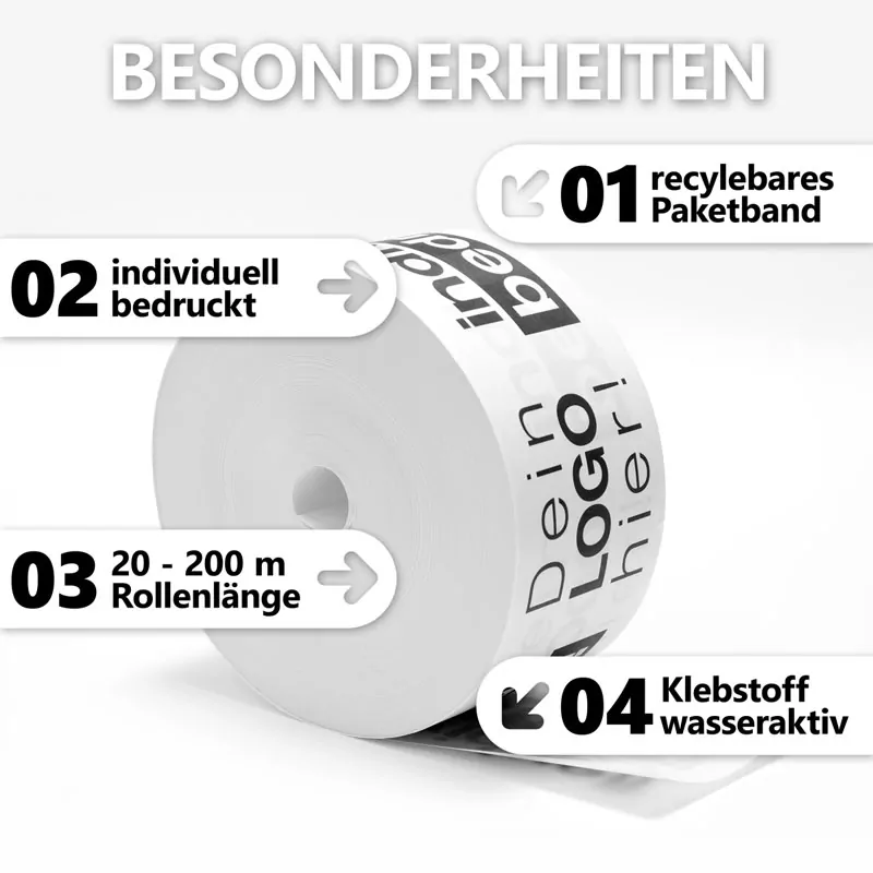 Nassklebeband / Nassklebestreifen Besonderheiten